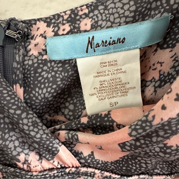 Marciano Women’s Silk Dress Size Small Grey Pink Mini with Pockets - Picture 2 of 5